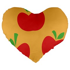 Apple Fruit Red Orange Large 19  Premium Flano Heart Shape Cushions by Alisyart