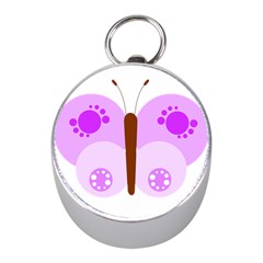 Butterfly Flower Valentine Animals Purple Brown Mini Silver Compasses by Alisyart