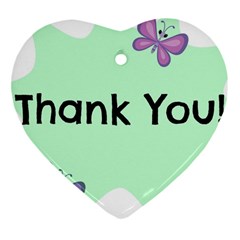 Colorful Butterfly Thank You Animals Fly White Green Ornament (heart)