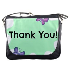 Colorful Butterfly Thank You Animals Fly White Green Messenger Bags by Alisyart
