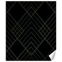 Diamond Green Triangle Line Black Chevron Wave Canvas 8  X 10 