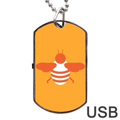 Littlebutterfly Illustrations Bee Wasp Animals Orange Honny Dog Tag Usb Flash (one Side)