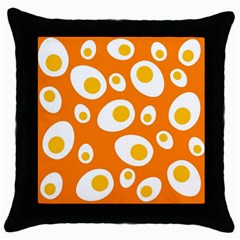 Orange Circle Egg Throw Pillow Case (black)