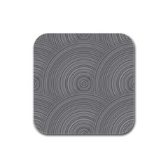 Circular Brushed Metal Bump Grey Rubber Square Coaster (4 Pack) 