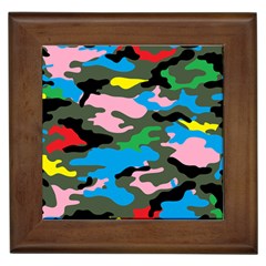 Rainbow Camouflage Framed Tiles by boho