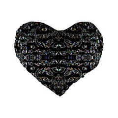 Black Diamonds Standard 16  Premium Flano Heart Shape Cushions by boho