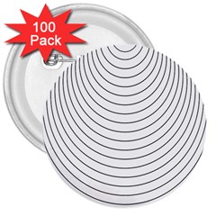 Wave Black White Line 3  Buttons (100 Pack)  by Alisyart