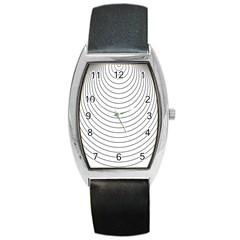 Wave Black White Line Barrel Style Metal Watch by Alisyart