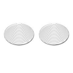 Wave Black White Line Cufflinks (oval) by Alisyart