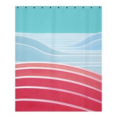 Wave Waves Blue Red Shower Curtain 60  X 72  (medium)  by Alisyart