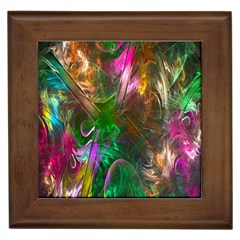 Fractal Texture Abstract Messy Light Color Swirl Bright Framed Tiles by Simbadda