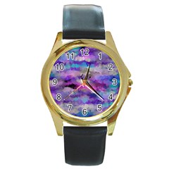 1 111111111artcubes Round Gold Metal Watch