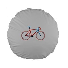 Bicycle Sports Drawing Minimalism Standard 15  Premium Flano Round Cushions by Simbadda