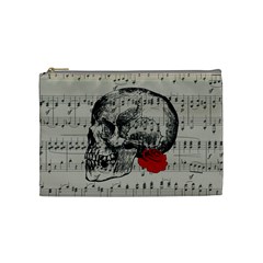 Skull And Rose  Cosmetic Bag (medium)  by Valentinaart