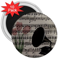 Vintage Music Design 3  Magnets (10 Pack)  by Valentinaart