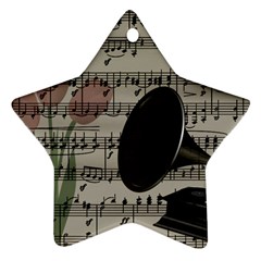 Vintage Music Design Star Ornament (two Sides) by Valentinaart