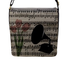 Vintage Music Design Flap Messenger Bag (l)  by Valentinaart