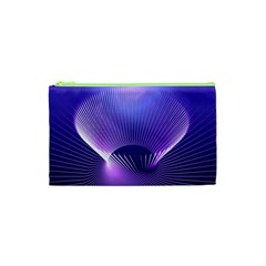 Abstract Fractal 3d Purple Artistic Pattern Line Cosmetic Bag (xs) by Simbadda