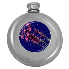 Stars Abstract Shine Spots Lines Round Hip Flask (5 Oz)