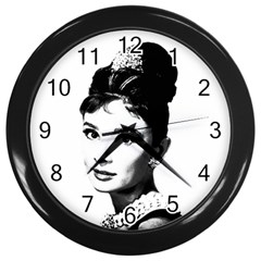 Audrey Hepburn Wall Clocks (black) by Valentinaart