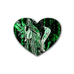 Cyber Angel Rubber Coaster (heart)  by Valentinaart