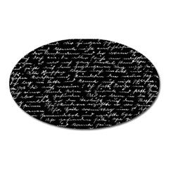 Handwriting  Oval Magnet by Valentinaart