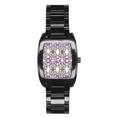 Floral Ornament Baby Girl Design Stainless Steel Barrel Watch by Simbadda