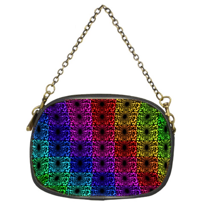 Rainbow Grid Form Abstract Chain Purses (Two Sides) 