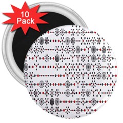 Bioplex Random Kimia Circle Grey Red 3  Magnets (10 Pack)  by Alisyart