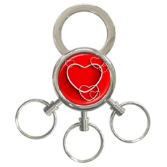 Heart Love Valentines Day Red 3-ring Key Chains by Alisyart
