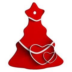 Heart Love Valentines Day Red Christmas Tree Ornament (two Sides)
