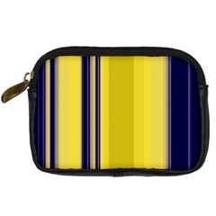 Yellow Blue Background Stripes Digital Camera Cases by Simbadda
