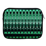 Green Triangle Patterns Apple iPad 2/3/4 Zipper Cases Front