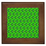 Green Abstract Art Circles Swirls Stars Framed Tiles