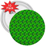 Green Abstract Art Circles Swirls Stars 3  Buttons (10 pack) 