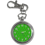 Green Abstract Art Circles Swirls Stars Key Chain Watches
