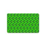 Green Abstract Art Circles Swirls Stars Magnet (Name Card)
