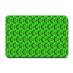 Green Abstract Art Circles Swirls Stars Small Doormat 