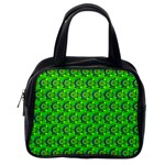 Green Abstract Art Circles Swirls Stars Classic Handbags (One Side)