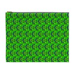 Green Abstract Art Circles Swirls Stars Cosmetic Bag (XL)
