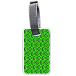 Green Abstract Art Circles Swirls Stars Luggage Tags (One Side) 
