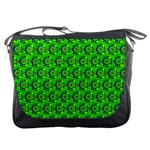 Green Abstract Art Circles Swirls Stars Messenger Bags