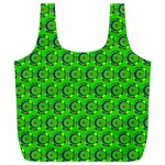 Green Abstract Art Circles Swirls Stars Full Print Recycle Bags (L) 