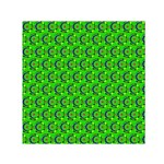 Green Abstract Art Circles Swirls Stars Small Satin Scarf (Square)