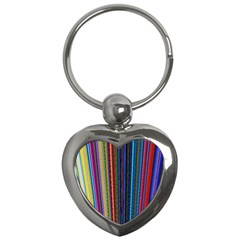 Multi Colored Lines Key Chains (heart) 