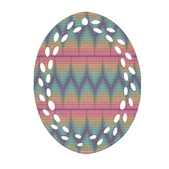 Pattern Background Texture Colorful Oval Filigree Ornament (two Sides) by Simbadda