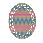 Pattern Background Texture Colorful Oval Filigree Ornament (Two Sides) Front