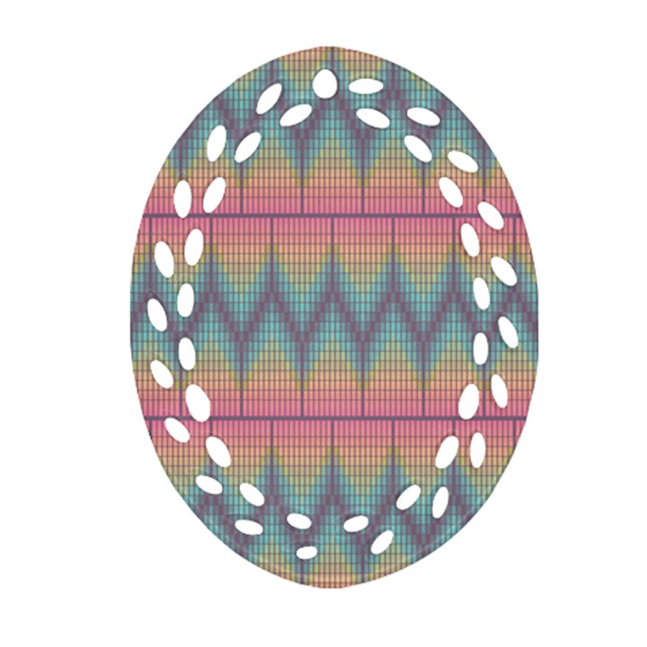 Pattern Background Texture Colorful Oval Filigree Ornament (Two Sides)