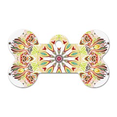 Intricate Flower Star Dog Tag Bone (two Sides) by Alisyart