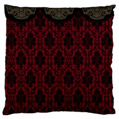 Elegant Black And Red Damask Antique Vintage Victorian Lace Style Standard Flano Cushion Case (two Sides) by yoursparklingshop
